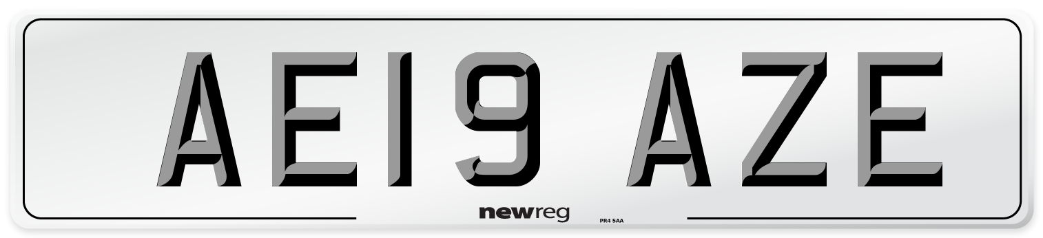 AE19 AZE Number Plate from New Reg
